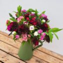 A bunch of Cornish Scented Pinks & Sweet William in shades of Pink, white, reds and purples. Vase not included.